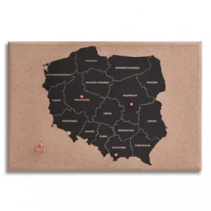 Tablica korkowa dpCraft Mapa Polski, 60x40cm